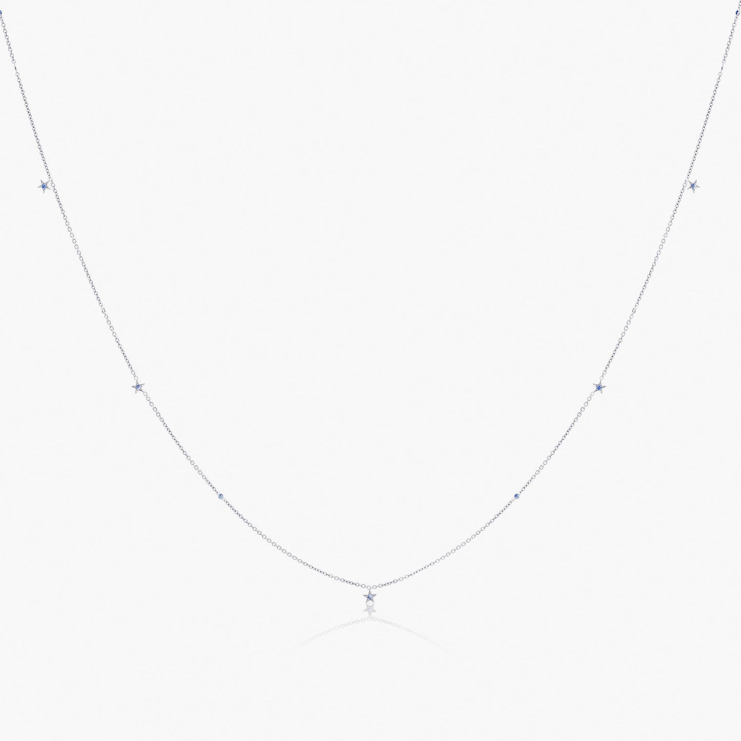 Guiding Star 18ct White Gold & Sapphire Necklace, 105cm