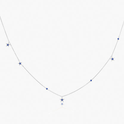 Guiding Star 18ct White Gold & Sapphire Necklace, 70cm