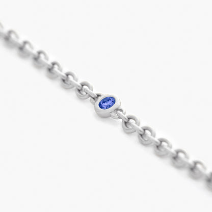 Guiding Star 18ct White Gold & Sapphire Necklace, 70cm