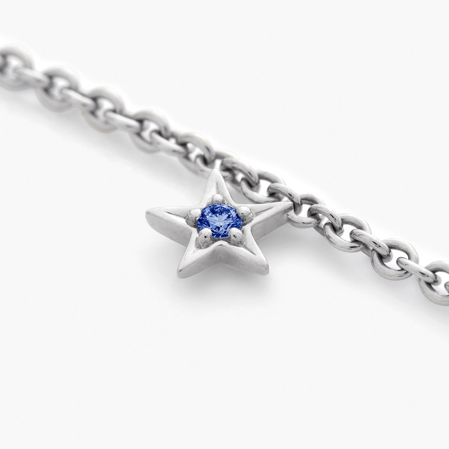 Guiding Star 18ct White Gold & Sapphire Necklace, 70cm