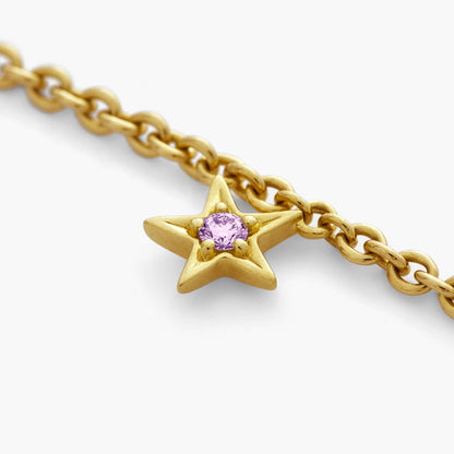 Guiding Star 18ct Yellow Gold & Pink Sapphire Necklace, 105cm