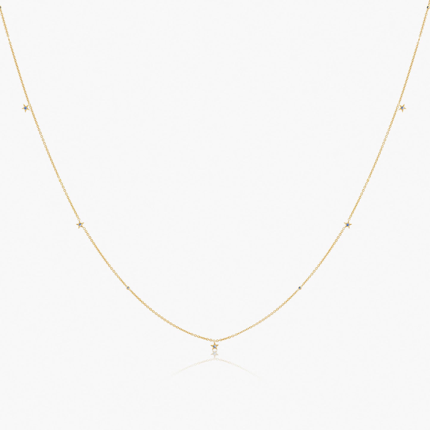 Guiding Star 18ct Yellow Gold & Sapphire Necklace, 105cm