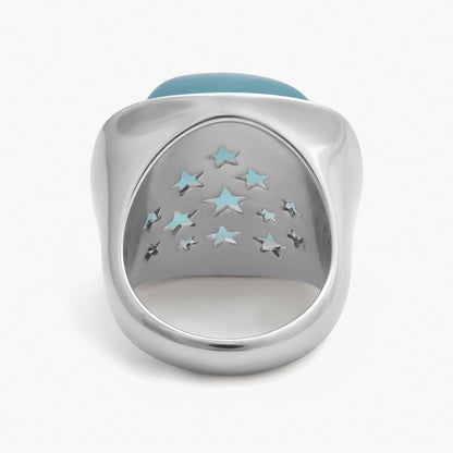 Magic Wish 18ct White Gold, Aquamarine & Diamond Ring