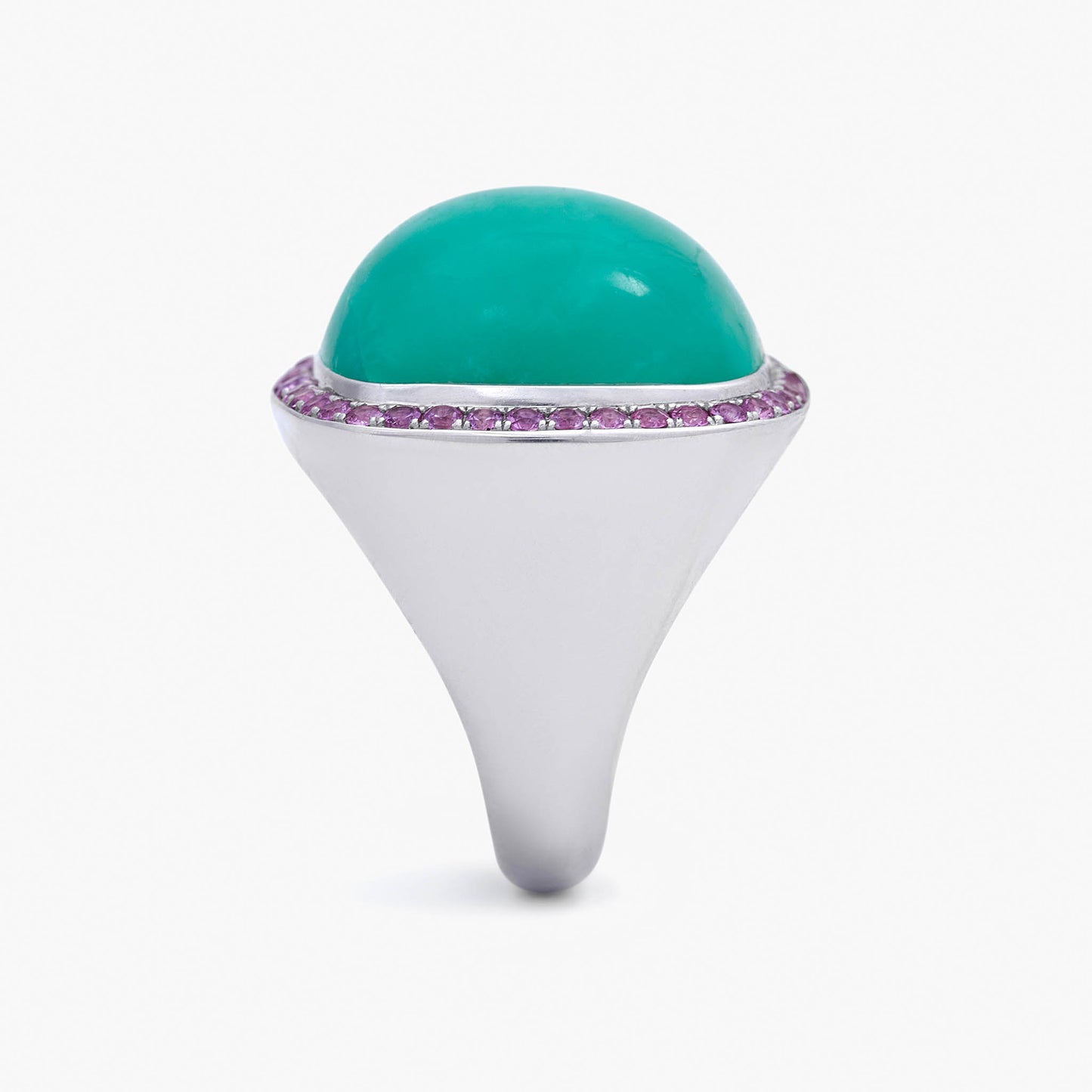 Magic Wish 18ct White Gold, Chrysoprase & Pink Sapphire Ring