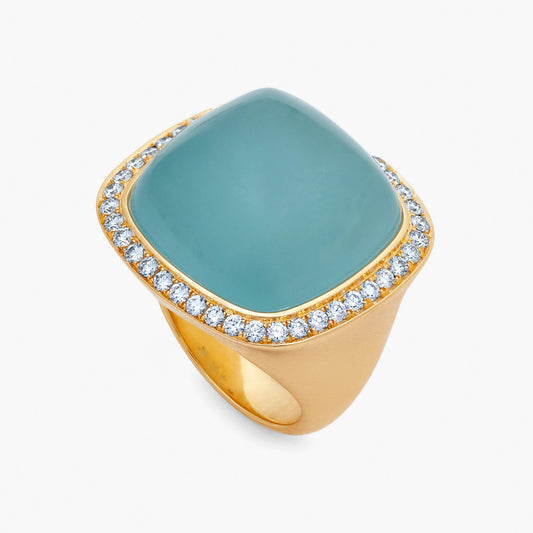 Magic Wish 18ct Yellow Gold, Aquamarine & Diamond Ring
