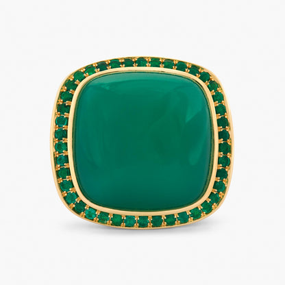 Magic Wish 18ct Yellow Gold, Chrysoprase & Emerald Ring