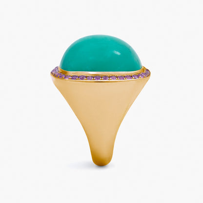 Magic Wish 18ct Yellow Gold, Chrysoprase and Pink Sapphire Ring
