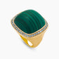 Magic Wish 18ct Yellow Gold, Grey Diamond & Malachite Ring