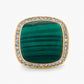 Magic Wish 18ct Yellow Gold, Grey Diamond & Malachite Ring