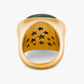 Magic Wish 18ct Yellow Gold, Grey Diamond & Malachite Ring