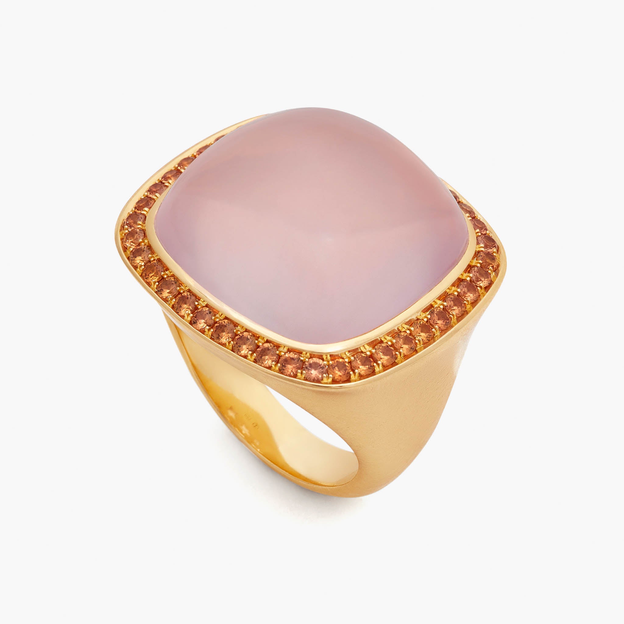 Rose quartz yellow hot sale gold ring